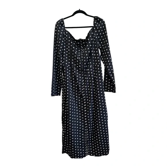 Missord Polka Dot Midi Dress 4X Cowl Neck Retro Pinup Wiggle Plus Size - Picture 3 of 7